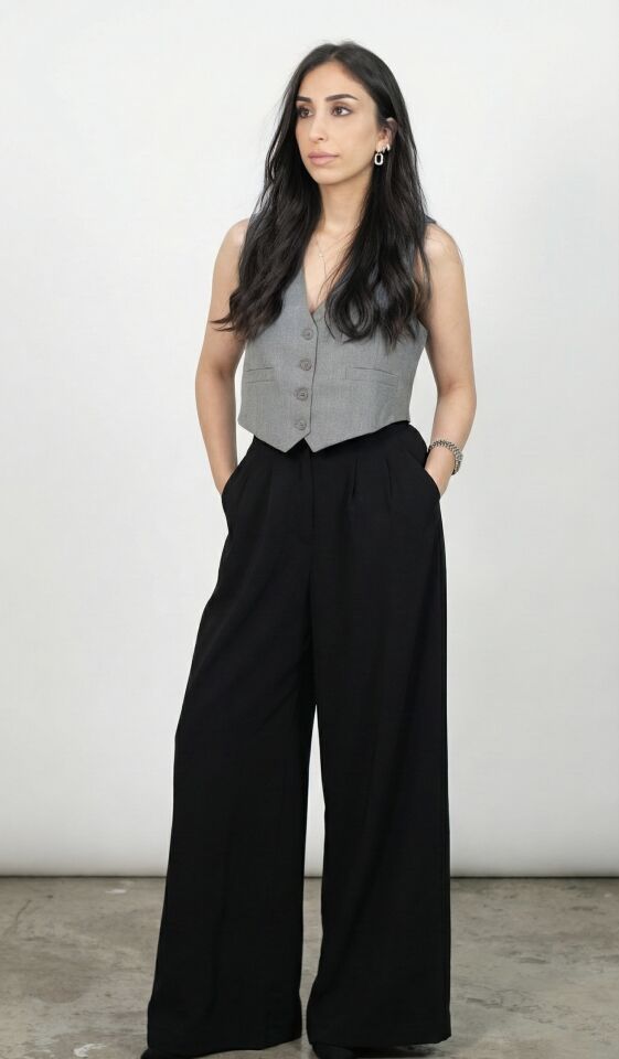 Siyah Palazzo Pantolon