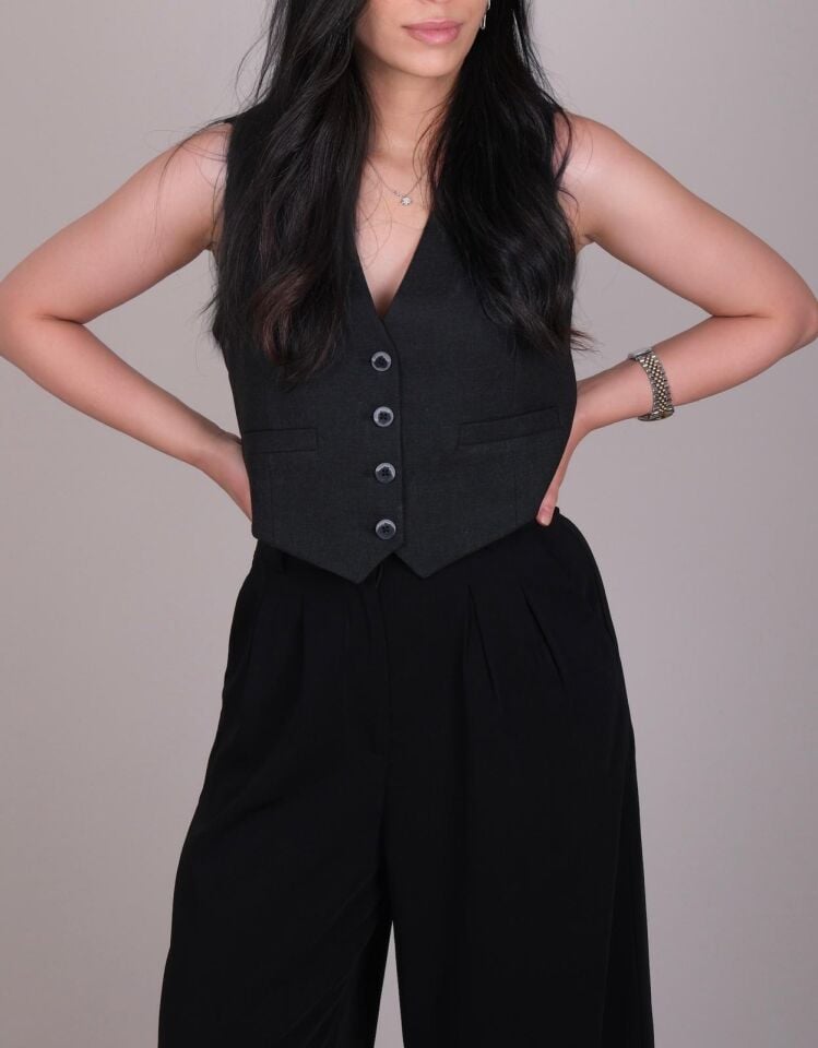 Siyah Palazzo Pantolon