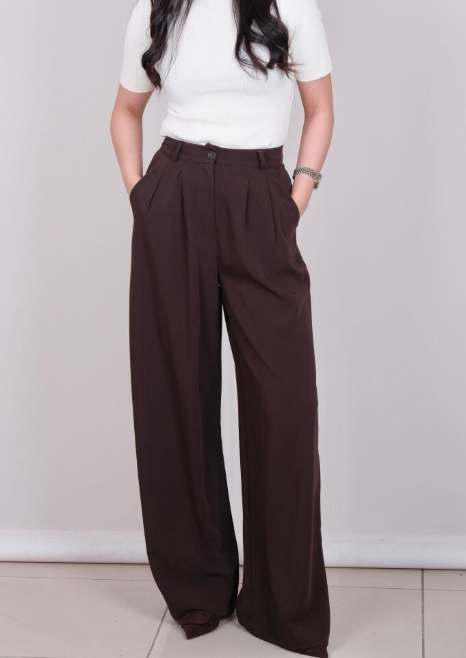 Kahve Palazzo Pantolon