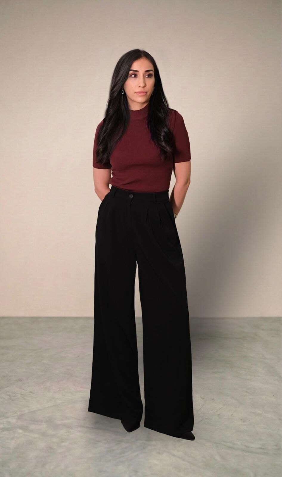 Bordo Balıkçı Yarım Kol Triko Bluz