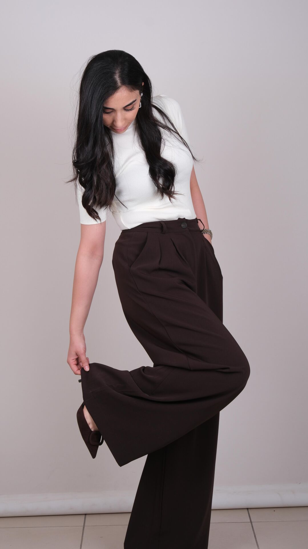 Krem Balıkçı Yarım Kol Triko Bluz