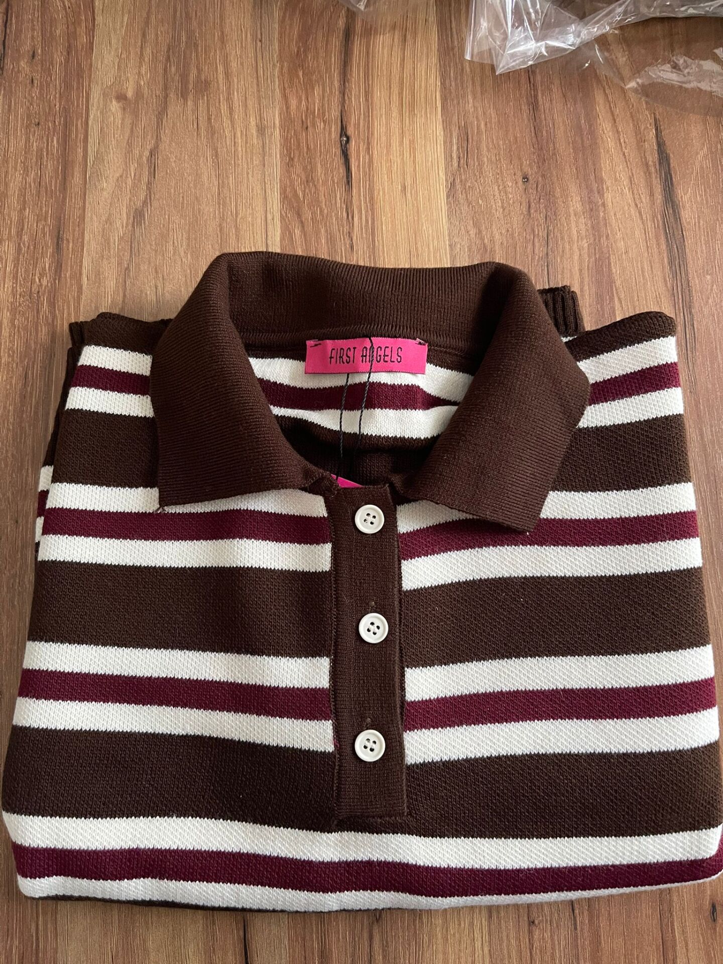 Kahverengi Çizgili Triko Kazak