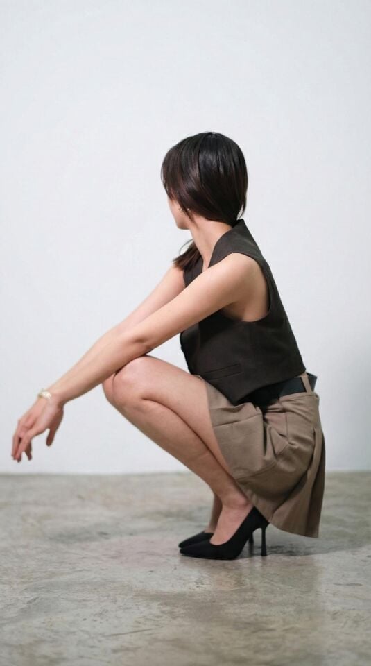 Vizon Kemerli Pileli Mini Etek